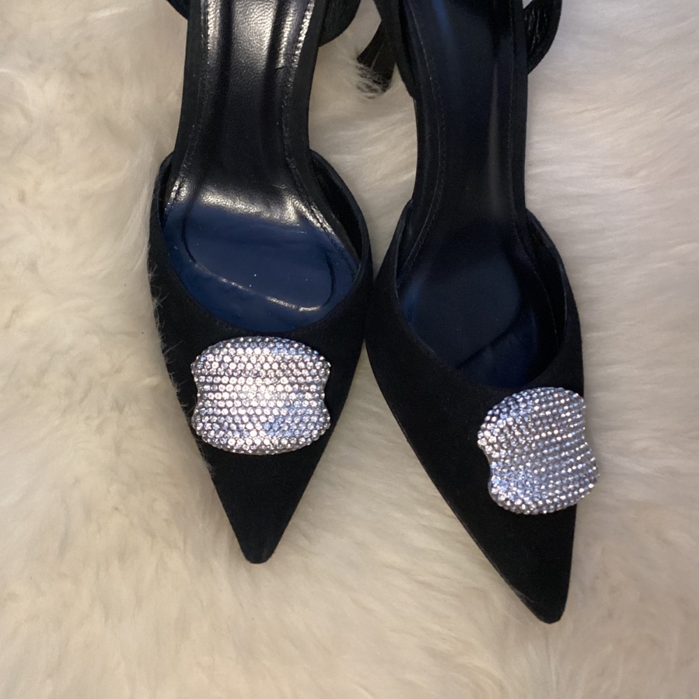 Massimo Dutti Studio suede heels shoes with bling 37 - Picture 5 of 16